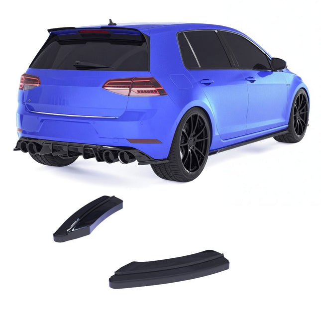 Blanksvarta Bakre sidosplitters Volkswagen Golf Mk7.5 2017-2020 (R / R-Line)