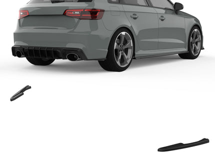 Blanksvarta Bakre sidosplitters Audi RS3 8V Sportback 2015-2019