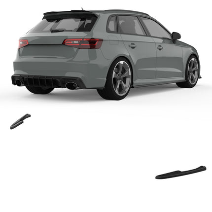Blanksvarta Bakre sidosplitters Audi RS3 8V Sportback 2015-2019