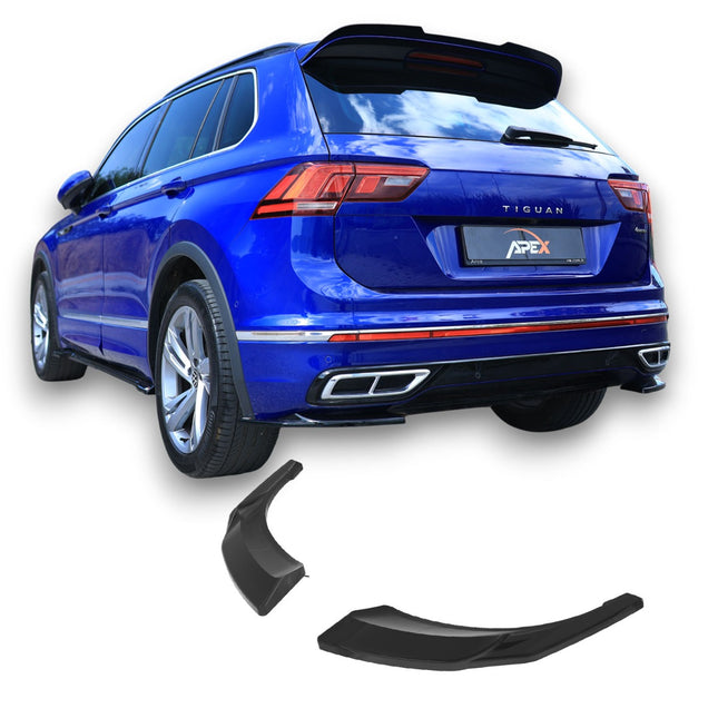 Blanksvarta Bakre sidosplitters Volkswagen Tiguan Mk2 Facelift 2020-2024 (R-Line)