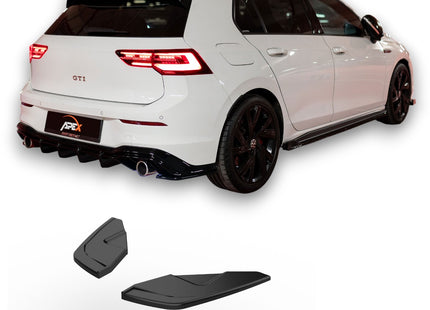 Blanksvarta Bakre sidosplitters Volkswagen Golf Mk8 2020-2024 (R)