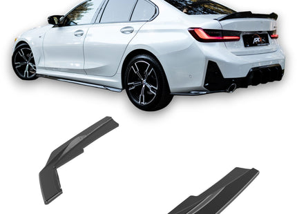 Blanksvarta Bakre sidosplitters BMW 3-Serie G20/G21 Facelift 2022+ (M-Paket)
