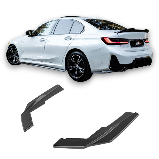 Blanksvarta Bakre sidosplitters BMW 3-Serie G20/G21 Facelift 2022+ (M-Paket)