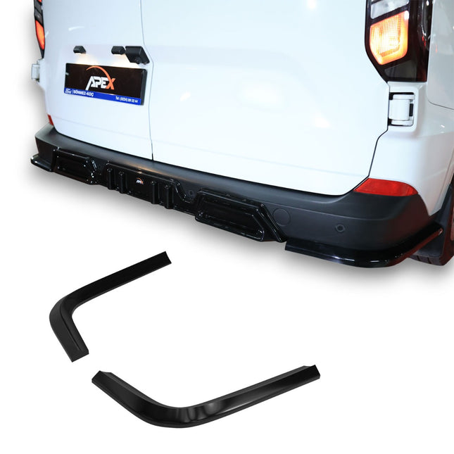 Blanksvarta Bakre sidosplitters Ford Transit Custom Mk2 2023+