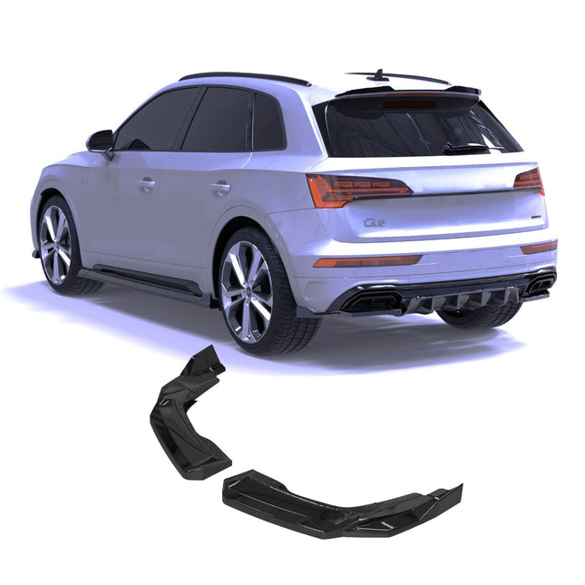 Blanksvarta Bakre sidosplitters Audi Q5 Mk2 Facelift 2020-2024 (S-Line / SQ5)