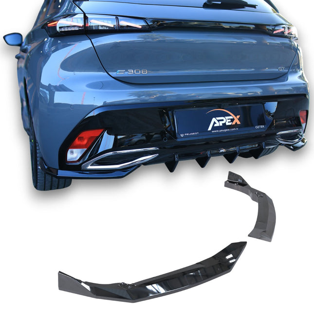 Blanksvarta Bakre sidosplitters Peugeot 308 GT Mk3 2021+