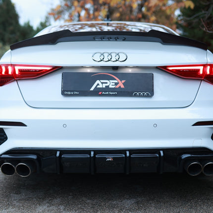 Blanksvart Diffuser Audi S3 8Y Sedan 2020-2024