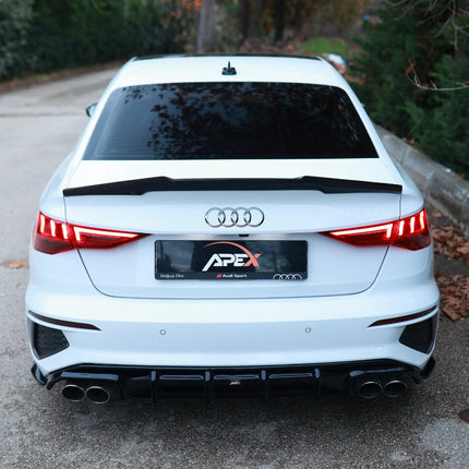 Blanksvart Diffuser Audi S3 8Y Sedan 2020-2024