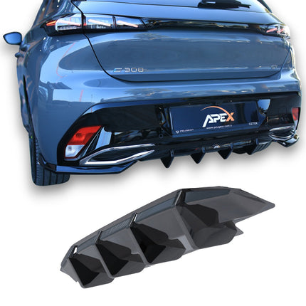 Blanksvart Diffuser Peugeot 308 GT Mk3 Hatchback 2021+