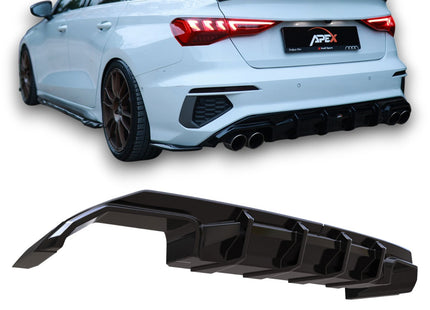 Blanksvart Diffuser Audi S3 8Y Sedan 2020-2024