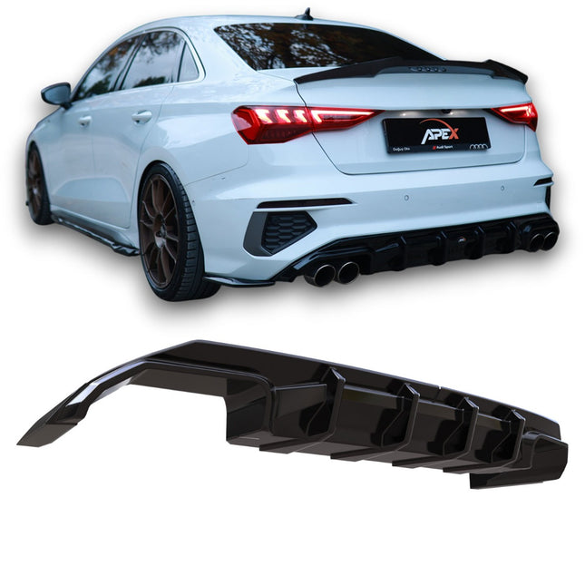 Blanksvart Diffuser Audi S3 8Y Sedan 2020-2024