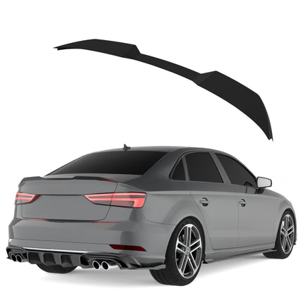 Blanksvart Bakspoiler Audi A3 8V Sedan Facelift 2016-2020 (S-Line / S3 / RS3)