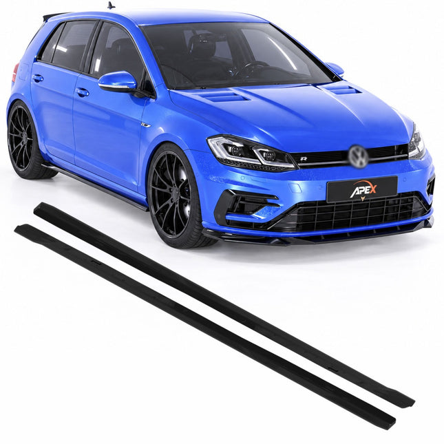 Sidokjolar i blanksvart för VW Golf MK7 Facelift R