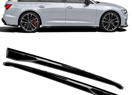 Sidokjolar i blanksvart för Audi A6/S6 C8
