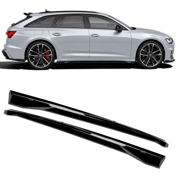 Sidokjolar i blanksvart för Audi A6/S6 C8