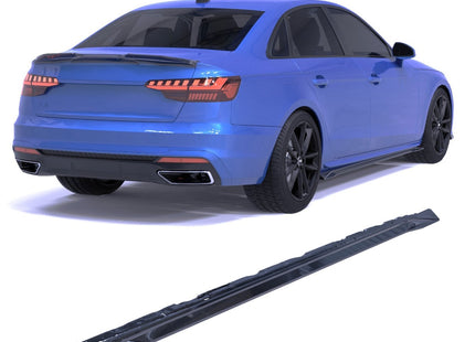 Blanksvarta Sidokjolar Audi A4 B9 Facelift 2019-2024 (S-Line / S4)