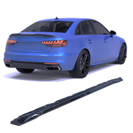 Blanksvarta Sidokjolar Audi A4 B9 Facelift 2019-2024 (S-Line / S4)