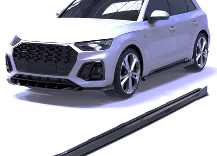 Blanksvarta Sidokjolar Audi Q5 Mk2 Facelift 2020-2024 (S-Line / SQ5)