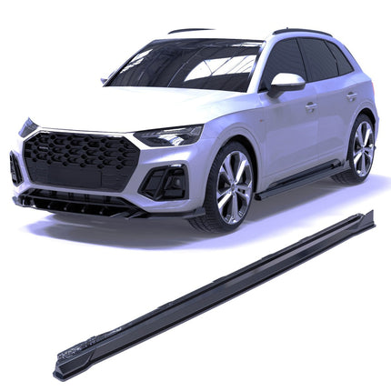 Blanksvarta Sidokjolar Audi Q5 Mk2 Facelift 2020-2024 (S-Line / SQ5)