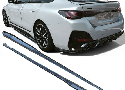 Sidokjolar i blanksvart för BMW 4-serie G26