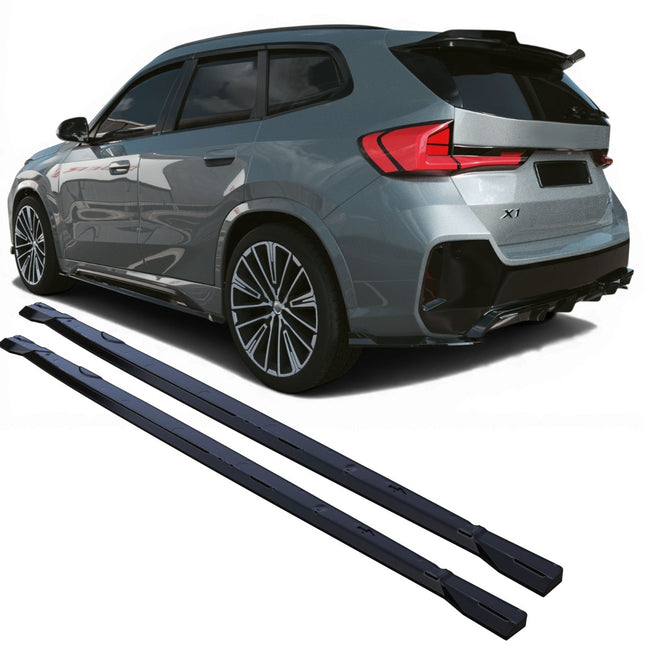 Sidokjolar i blanksvart för BMW X1 U11