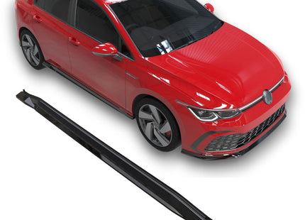 Sidokjolar V.2 i blanksvart för VW Golf MK8 GTD/GTE/GTI