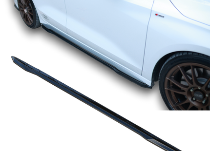 Blanksvarta Sidokjolar Audi A3 8Y Sedan 2020-2024 (S-Line / S3 / RS3)
