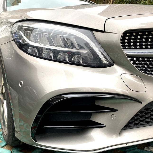 Frontflaps i blanksvart för Mercedes C-Klass W205 Facelift