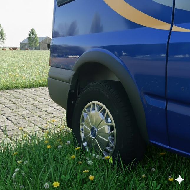Blanksvarta Hjulbågsförlängningar Ford Transit Mk7 2007-2013 (8 delar)