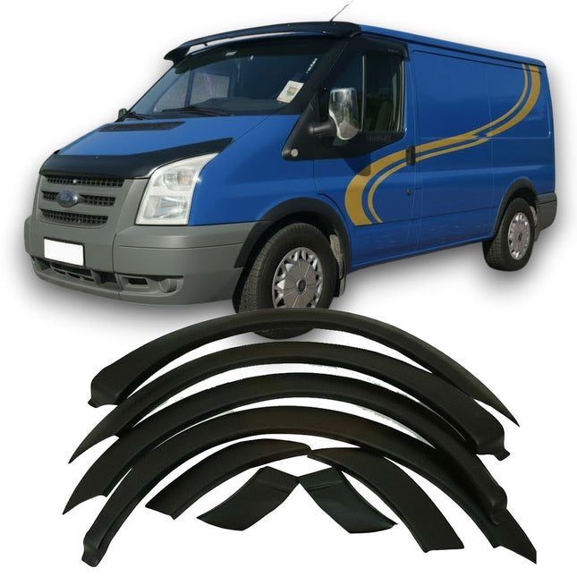 Blanksvarta Hjulbågsförlängningar Ford Transit Mk7 2007-2013 (8 delar)