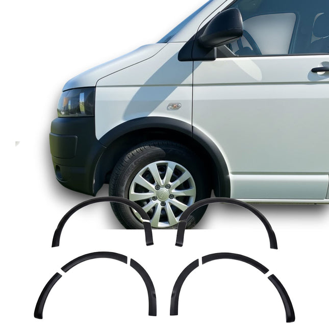 Blanksvarta Hjulbågsförlängningar Volkswagen Transporter T5/T5.1 2003-2015 (10 delar)