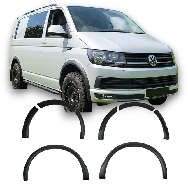 Blanksvarta Hjulbågsförlängningar Volkswagen Transporter T6 2015-2019 (8 delar)